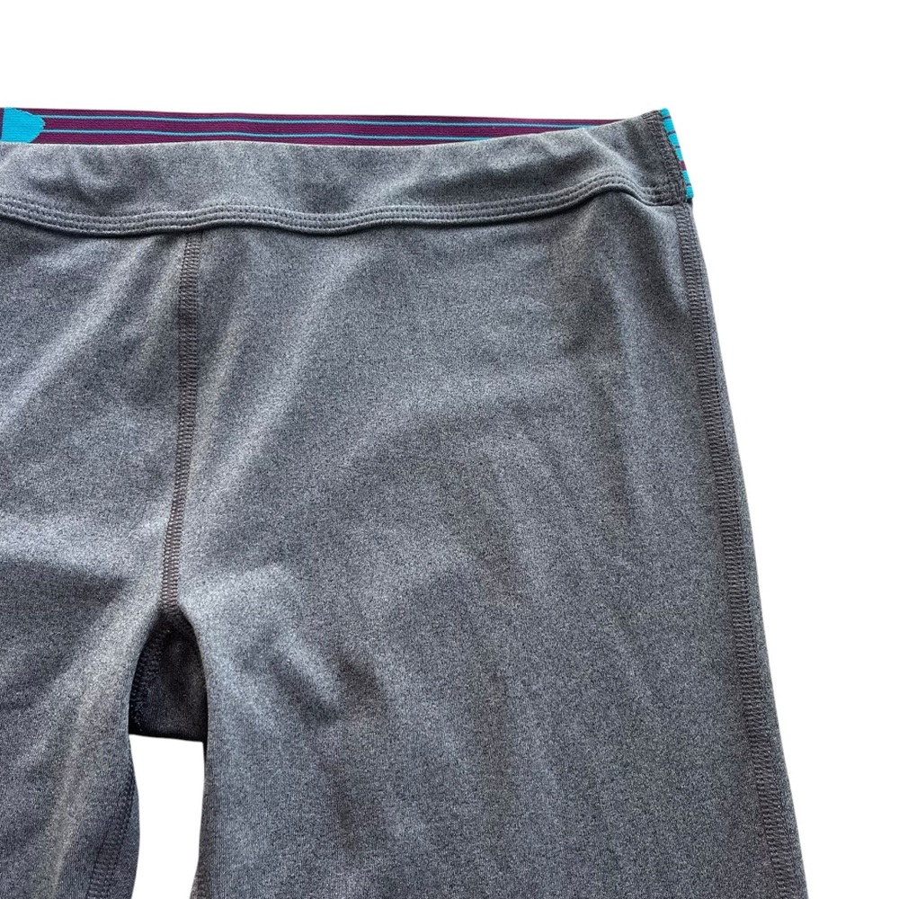 Under Armour Girl’s L Gray Teal Mesh Elastic Waistband Athletic Leggings 1263871 - Picture 6 of 16